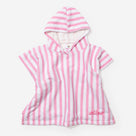 Monogrammed Toddler Hooded Towel Poncho | Pink Scallop Stripes