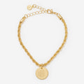 monogrammed twisted rope bracelet in gold