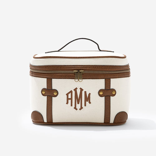 monogrammed  vintage train case in ivory 2026