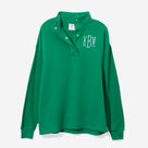 Monogrammed Waffle Snap Pullover | Green