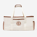 monogrammed wire top extra large tote in ivory