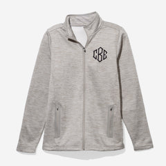 monogrammed womens birigham knit jacket in oatmeal