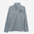 monogrammed womens freeport microfleece pullover in heathered gray