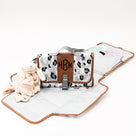 Monogrammed Portable Changing Pad | Black Sassy Spots