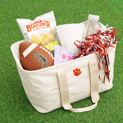 clemson solid ivory market basket on turf