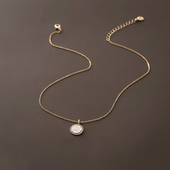 pave cable necklace on brown