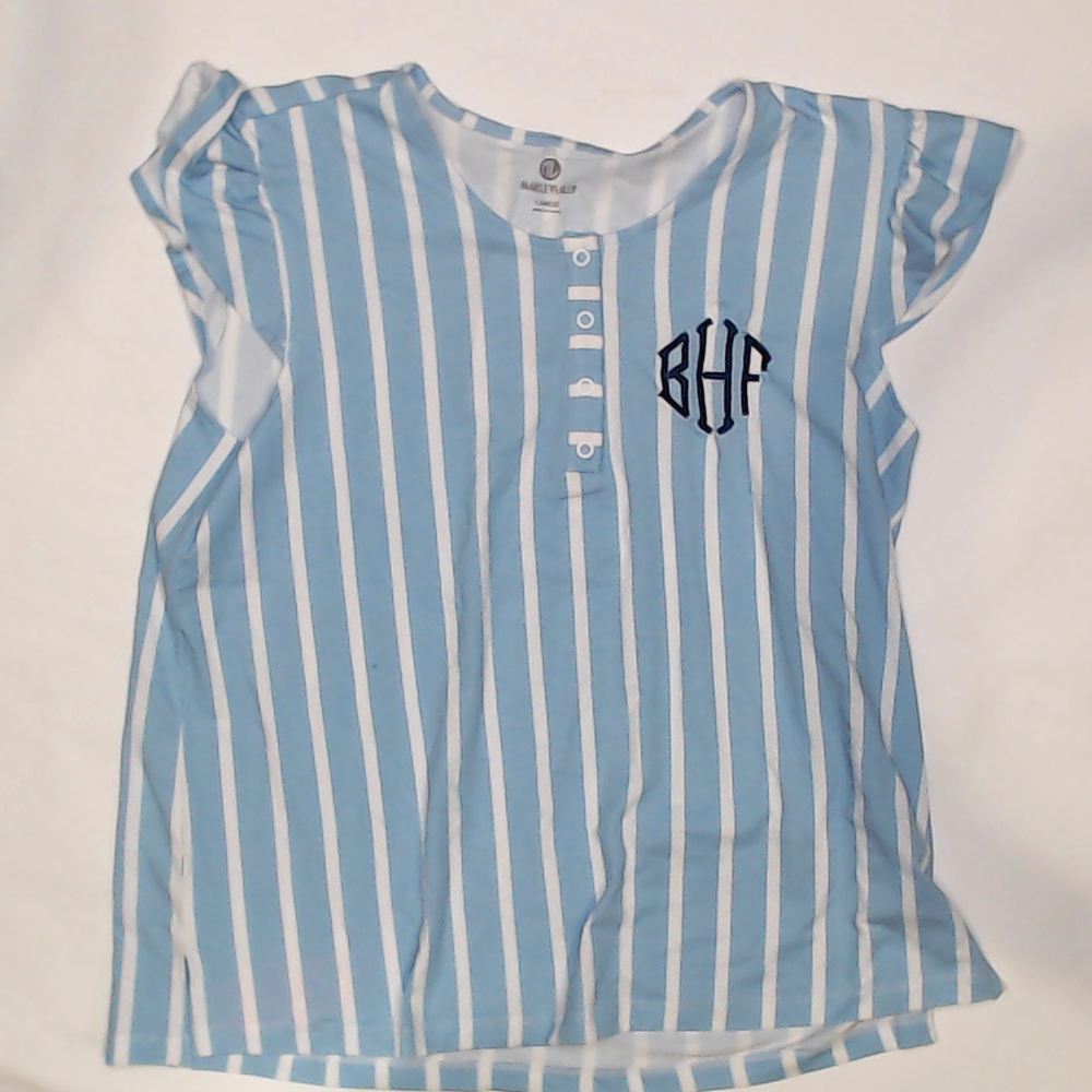 BLOOPER CLOTHING: Monogrammed Ruffle Top