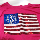BLOOPER CLOTHING: Monogrammed Sequin Flag Tee