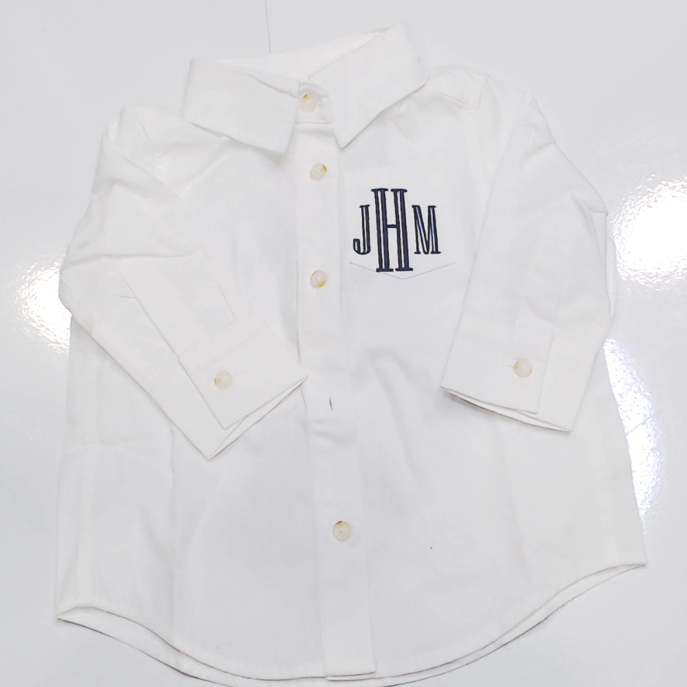BLOOPER KIDS: Monogrammed Kids Button Down Tunic