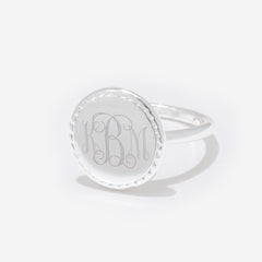 Monogrammed Nala Ring in Silver
