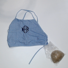BLOOPER SWIM: Monogrammed High Neck Bikini Top