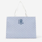 Monogrammed Basic Tote Bag | Blue Shells