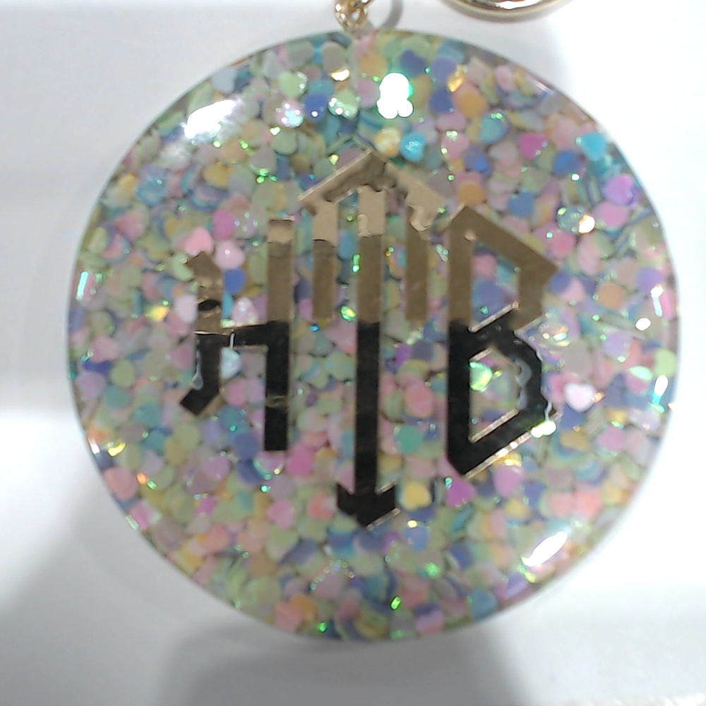 BLOOPER ACCESSORY: Monogrammed Confetti Key Ring
