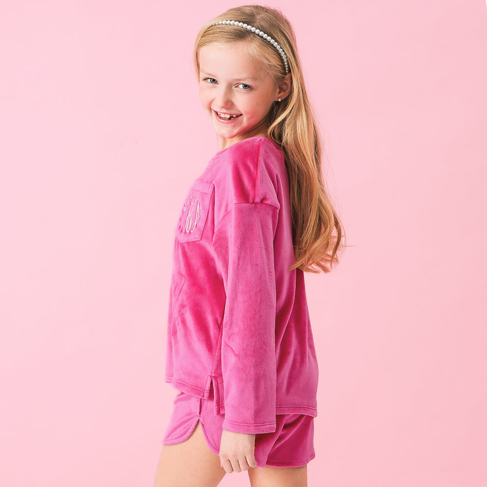 Side of kids hot p ink lounge set
