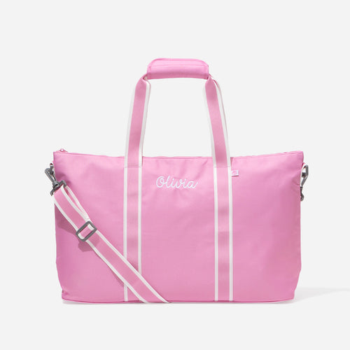 Monogrammed Kids Weekend Bag in Bubblegum Pink