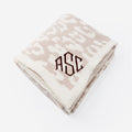 Personalized Cozy Blanket in Neutral Leopard