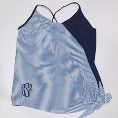 BLOOPER SWIM: Monogrammed Ruched Tankini