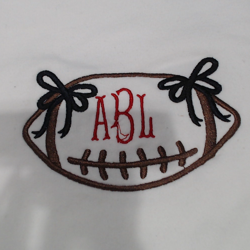 BLOOPER CLOTHING: Monogrammed Bow Football Sweatshirt