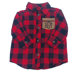 BLOOPER KIDS: Monogrammed Kids Plaid Layering Tunic