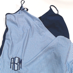 BLOOPER SWIM: Monogrammed Ruched Tankini