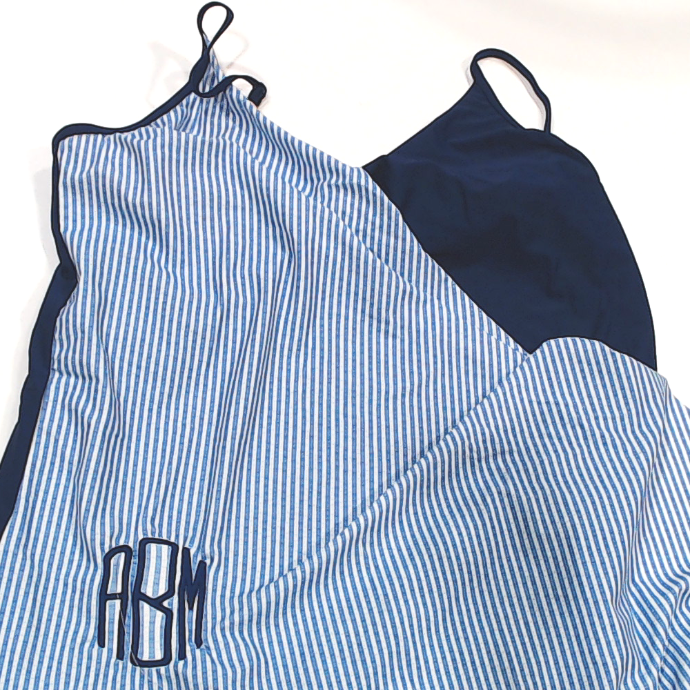 BLOOPER SWIM: Monogrammed Ruched Tankini