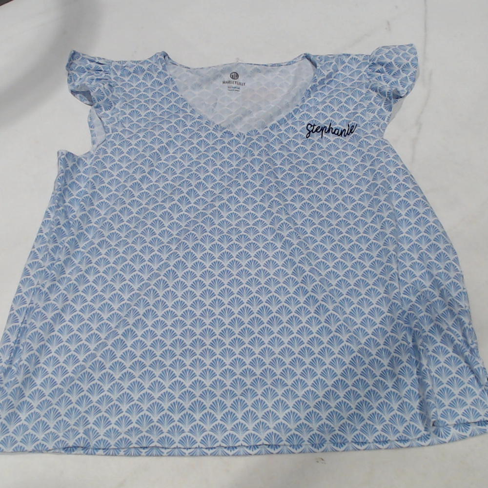 BLOOPER CLOTHING: Monogrammed Ruffle Pajama Top
