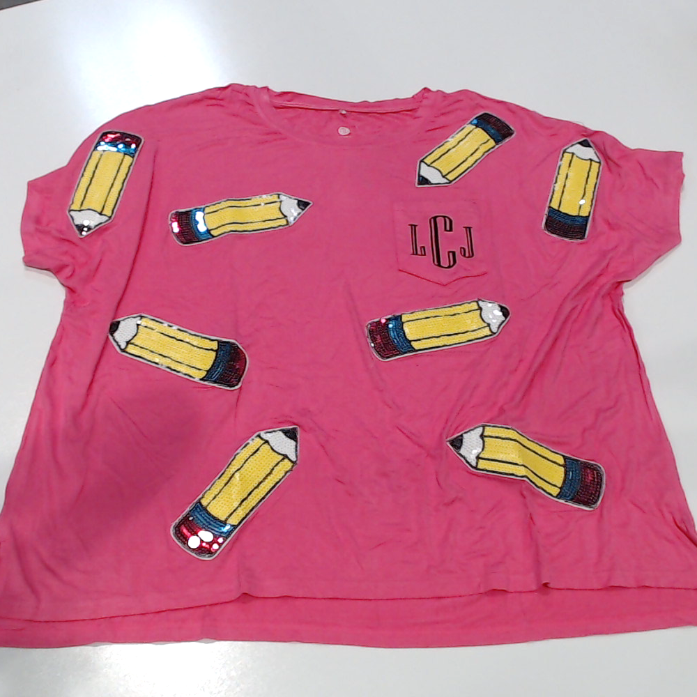 BLOOPER CLOTHING: Monogrammed Sequin Teacher Tee