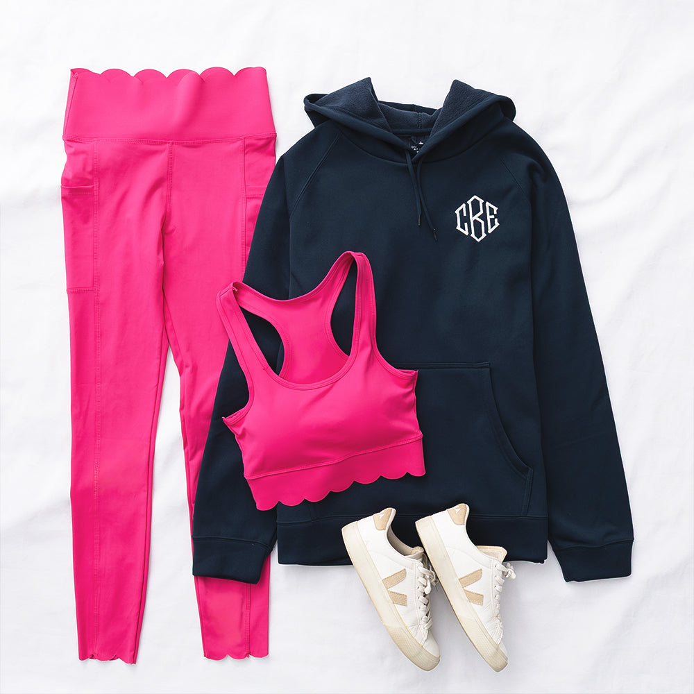 navy hexsport polyknit sweatshirt flatlay