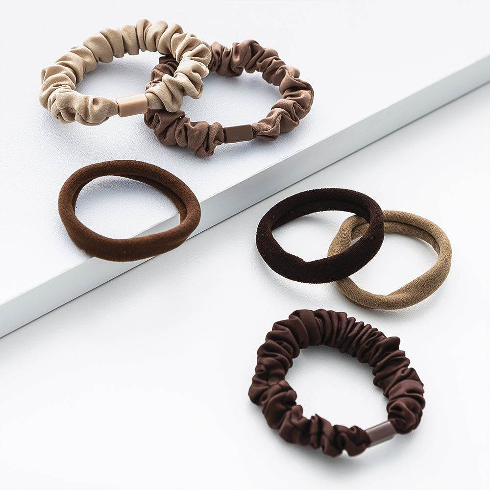 neutral hair tie set on white