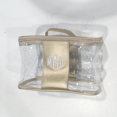BLOOPER BAG: Monogrammed Clear Train Case