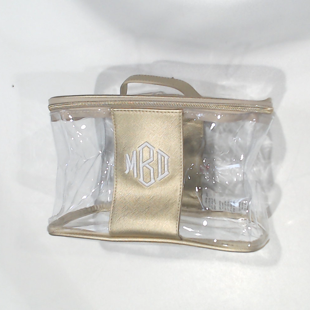 BLOOPER BAG: Monogrammed Clear Train Case