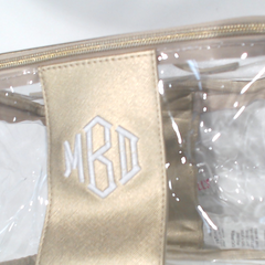 BLOOPER BAG: Monogrammed Clear Train Case