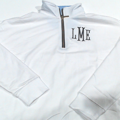 BLOOPER CLOTHING: Monogrammed Quarter Zip Sweatshirt