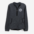 Monogrammed Fleece Quarter Zip Hoodie | Charcoal