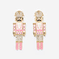 nutcracker earrings in pink gold