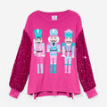 nutcracker sweatshirt in hot pink