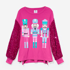 nutcracker sweatshirt in hot pink