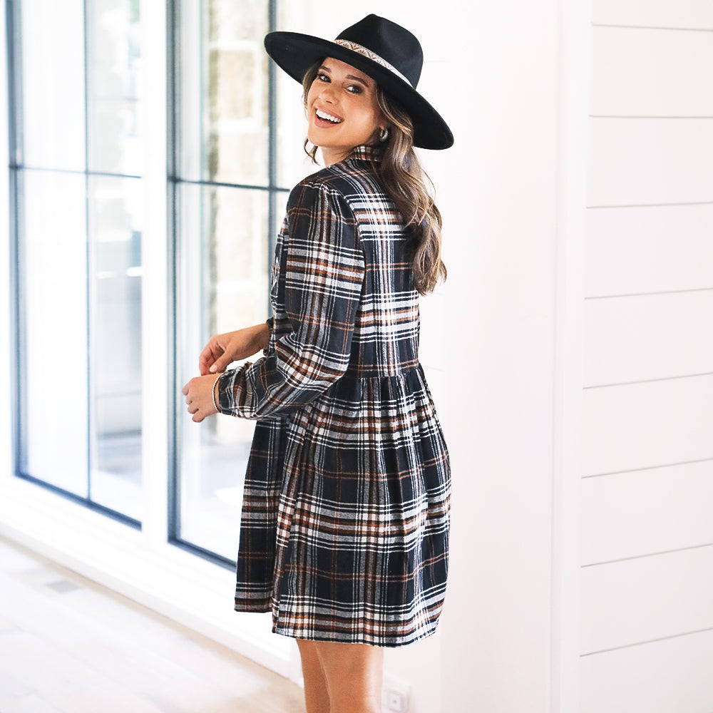 back of monogrammed autumn twilight plaid