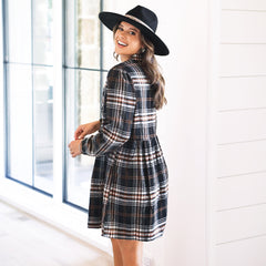 back of monogrammed autumn twilight plaid