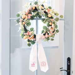 girl new baby wreath sash on door