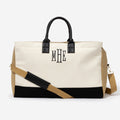 monogrammed upscale weekender in ivory