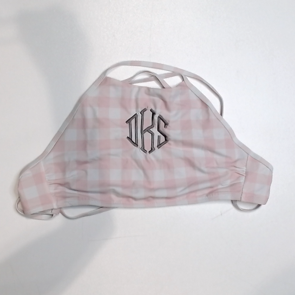 BLOOPER SWIM: Monogrammed High Neck Bikini Top