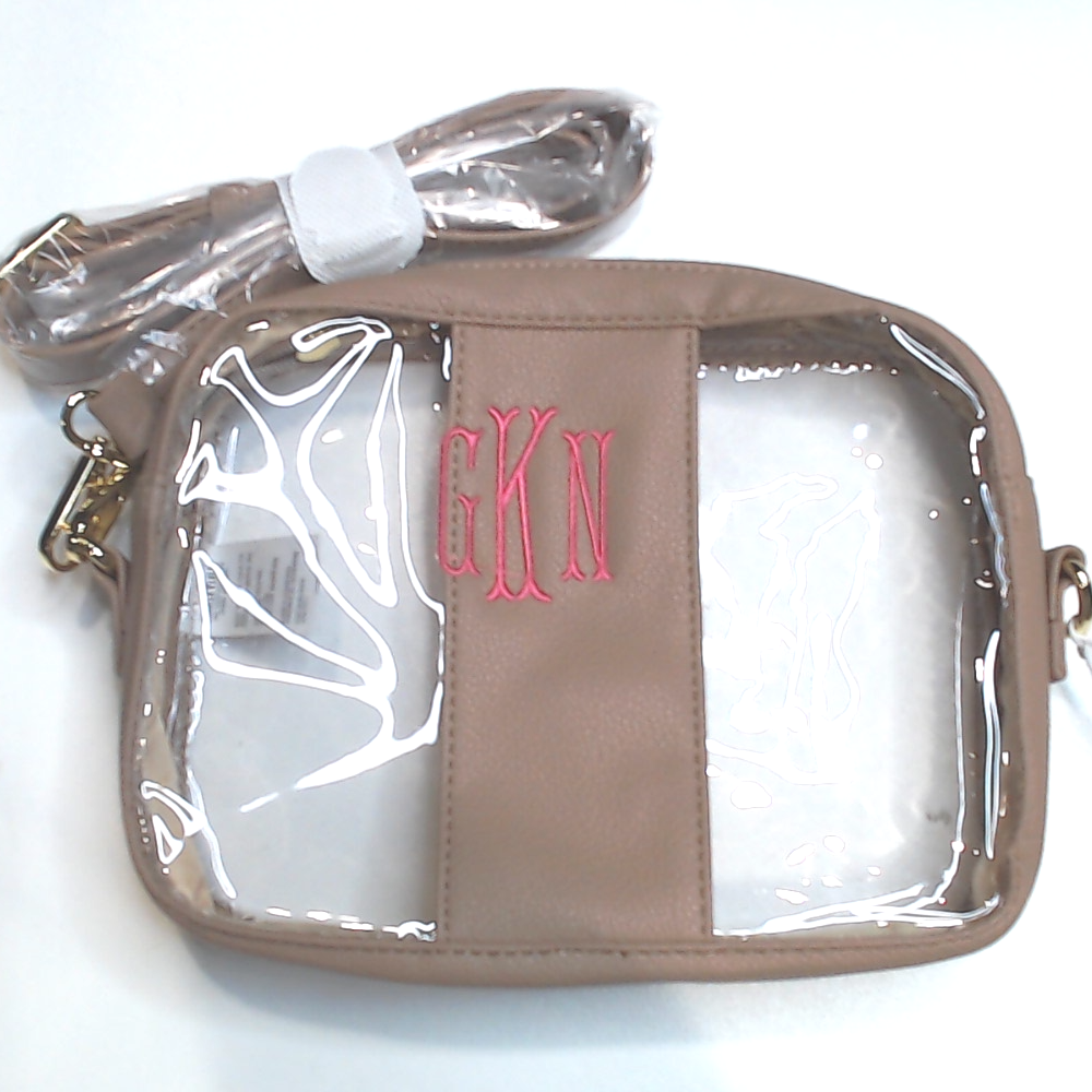BLOOPER BAG: Monogrammed Clear Stadium Crossbody Bag
