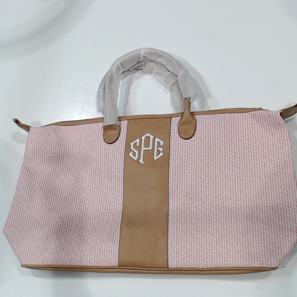 BLOOPER BAG: Monogrammed Seersucker Weekender - Promotional