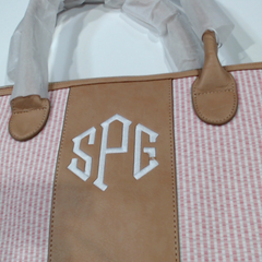 BLOOPER BAG: Monogrammed Seersucker Weekender - Promotional