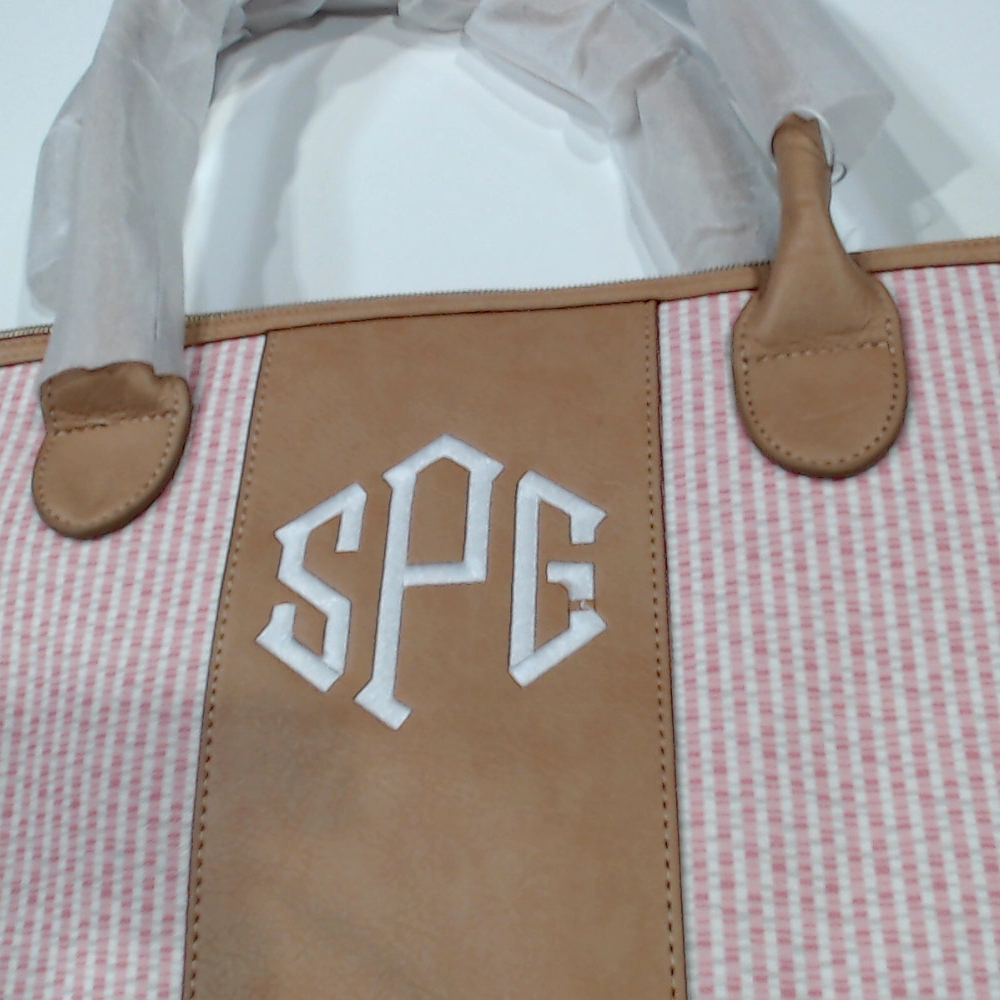 BLOOPER BAG: Monogrammed Seersucker Weekender - Promotional