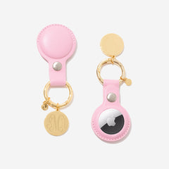 Personalized AirTag Key Chain in Pink w/ Gold