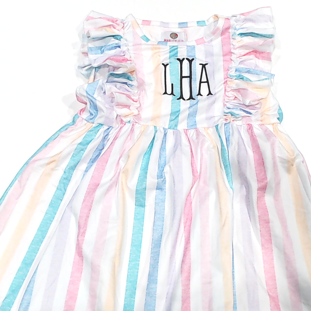 BLOOPER KIDS: Monogrammed Girls Ruffle Dress