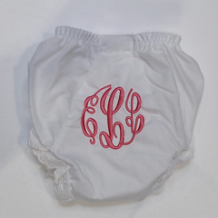 BLOOPER KIDS: Monogrammed White Eyelet Baby Bloomers