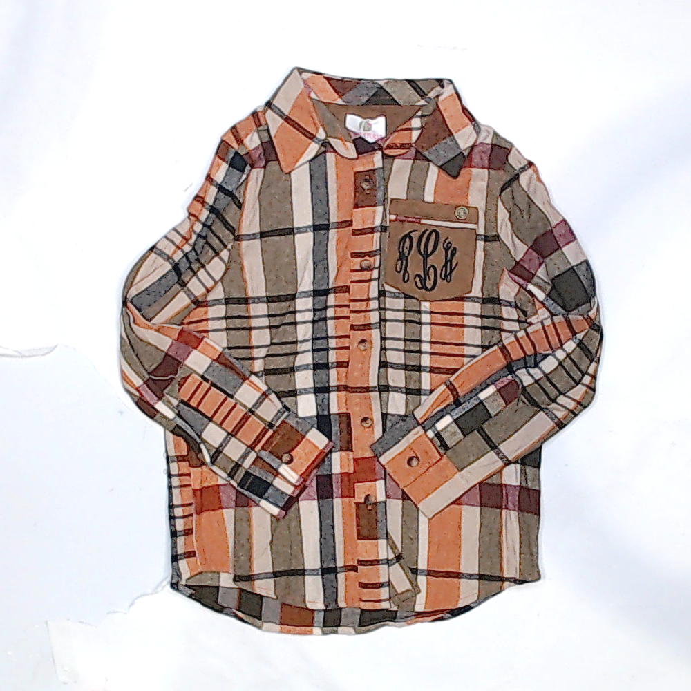 BLOOPER KIDS: Monogrammed Kids Plaid Layering Tunic